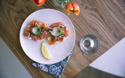 Salmon and lox on toast