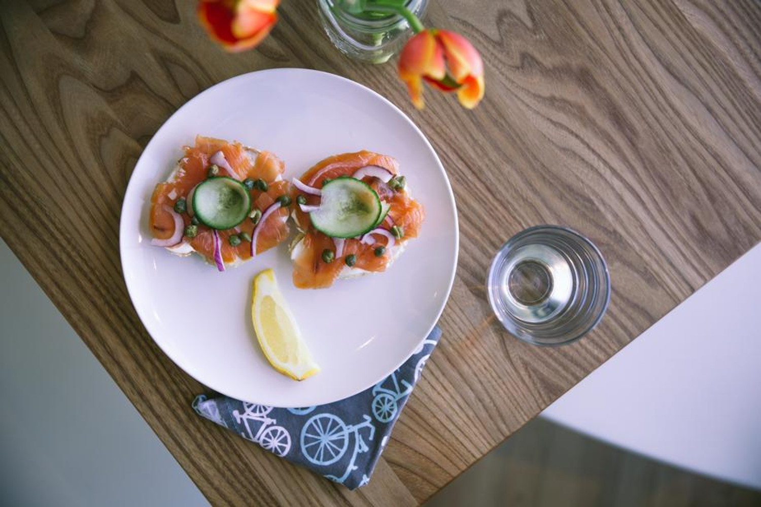 Salmon and lox on toast
